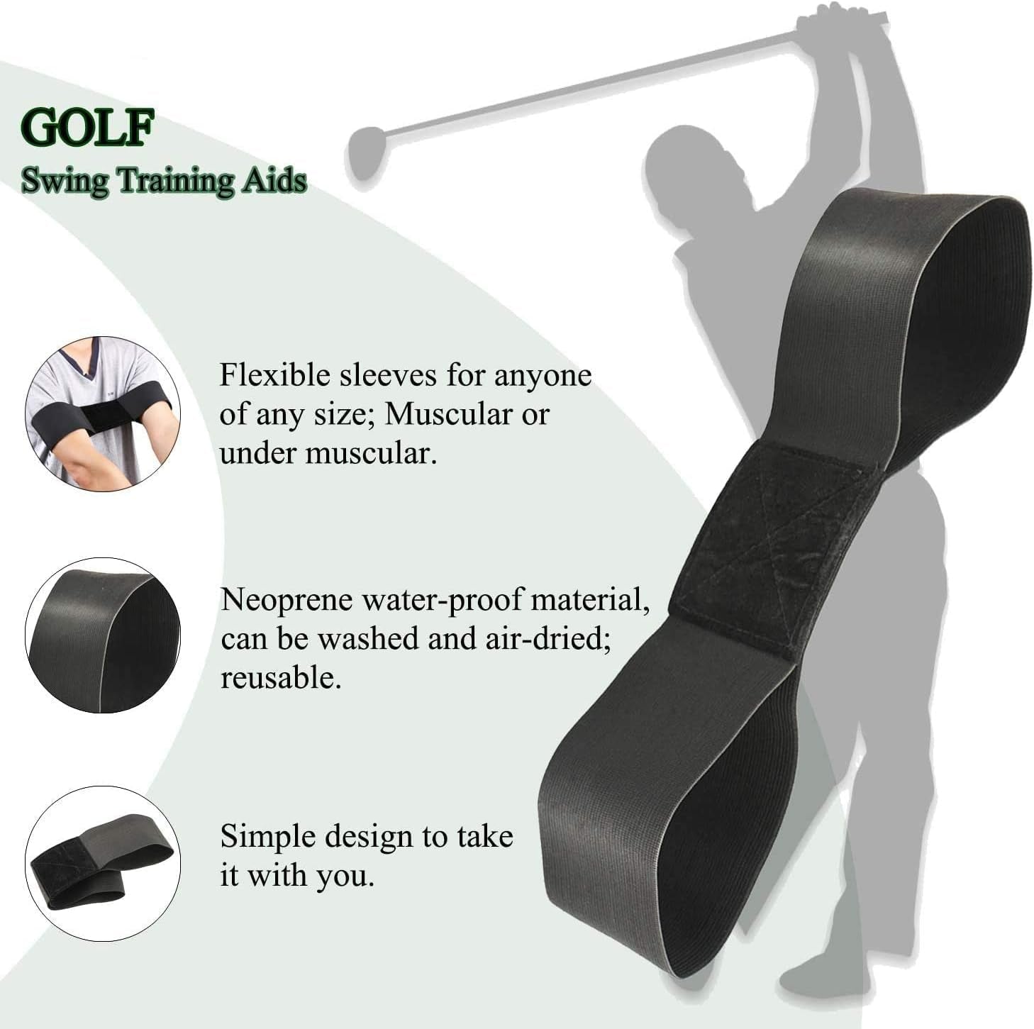 Golf Club Swing Weight Ring Warm up Trainer Aid for Women Men Black Value 1 Pack, Weighted Golf Training Tool for Golfer Indoor Outdoor Practice (3 Pack Right Handed Red)