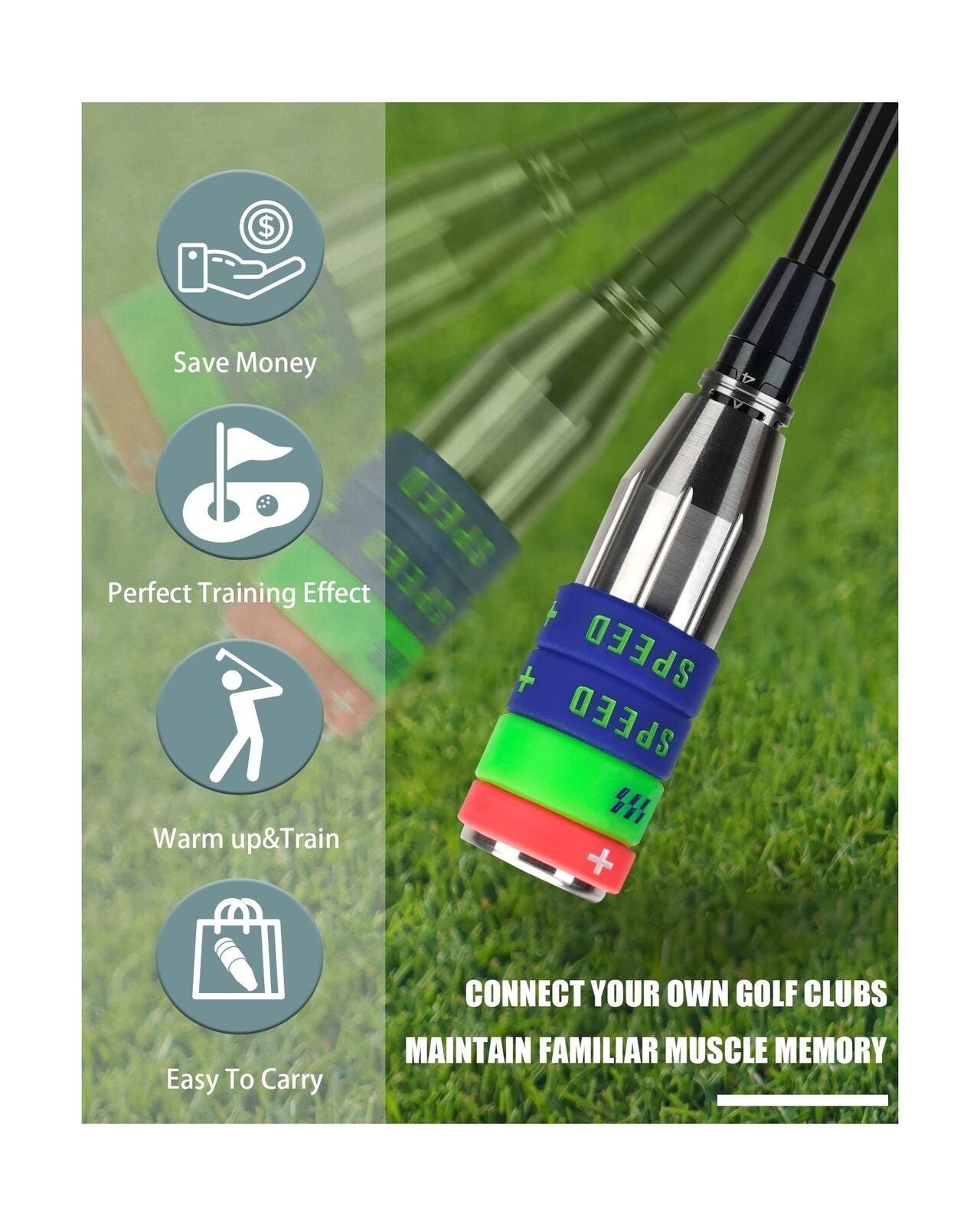 Big Crazy Golf Swing Speed Trainer Adjustable, Golf Training Equipment Three ...