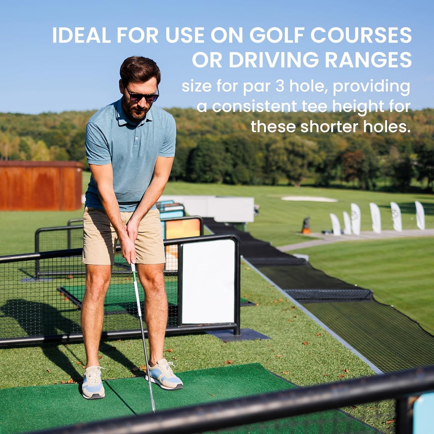 Golf Rubber Tees Driving Range Value 3/4 Pack, Mixed or Same Size 1.5’’ 2.25’’ 2.75’’ 3’’ for Durable Practice Mat Holds Ball Well
