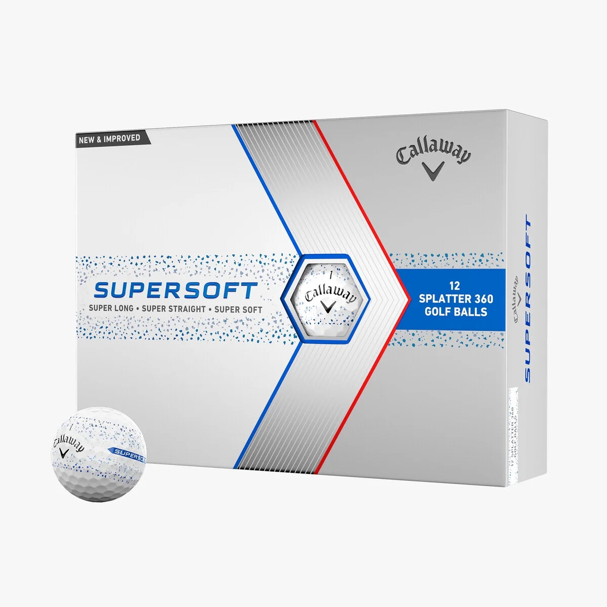 Golf 2023 Supersoft Splatter Blue Golf Ball 12Pk