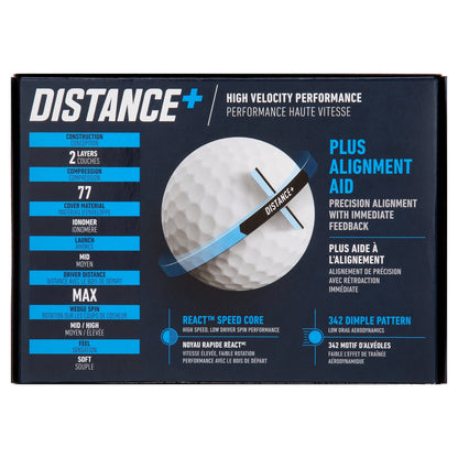 2021 Distance plus Golf Balls, 12 Pack, White
