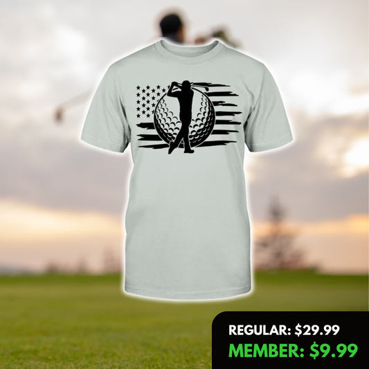 Golfer American Flag T-Shirt