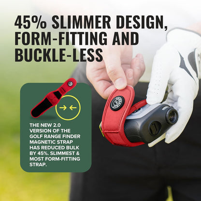 2.0 Slim Golf Rangefinder Magnetic Strap - Form Fitting, No Buckle, Range Finder