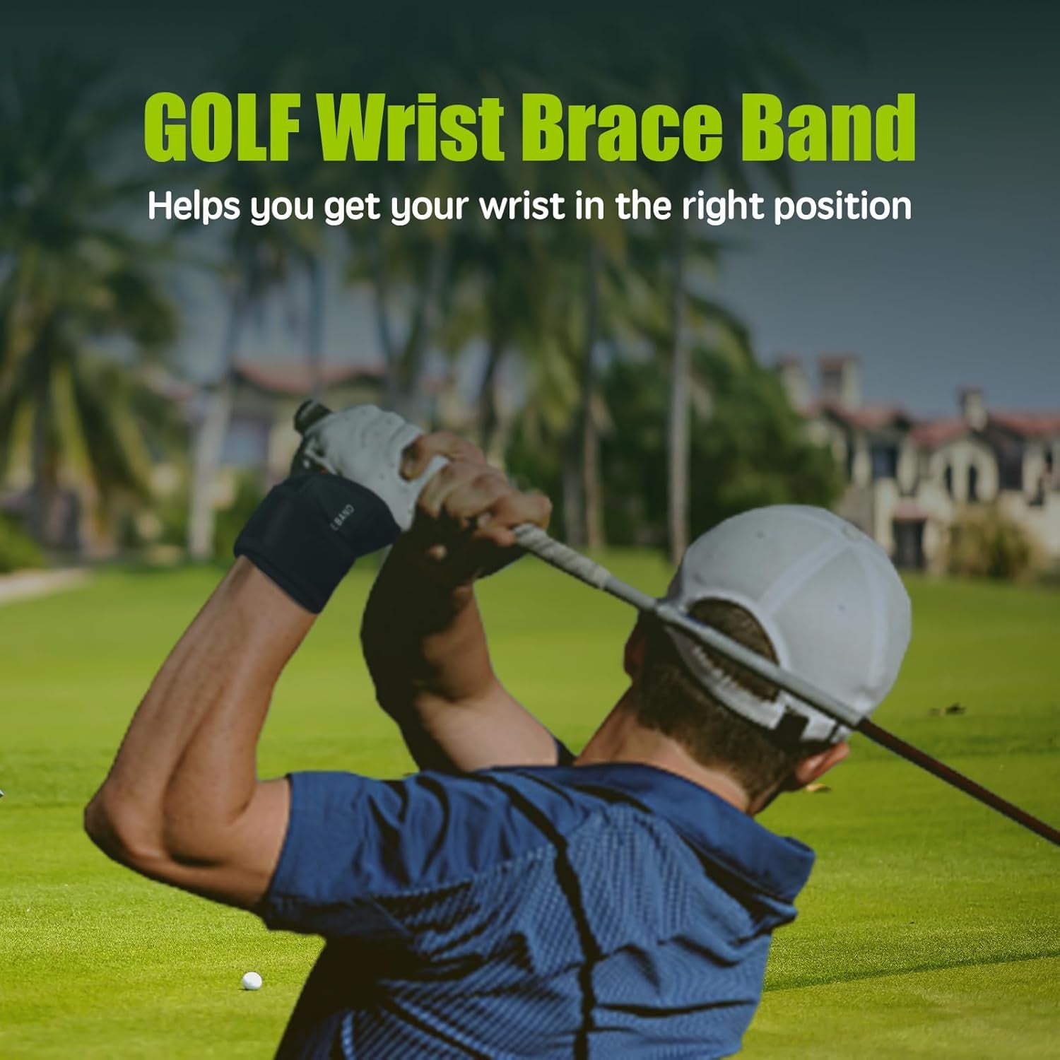 Golf Wrist Training Aid, Golf Swing Training Aid,Adjustable Golf Wrist Brace, Wrist Band for Swing Correction, Alignment Practice Tools for Golf Beginners, Fit Left Hand, Small/Medium, Black