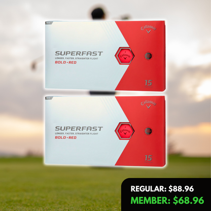 (2 Pack)  Superfast BOLD 2022 Golf Balls, Red, 15 Pack