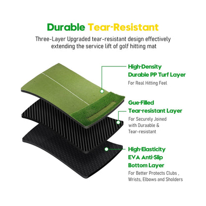 Premium Dual-Turf Golf Mat with Ball Tray, 5X4 FT Golf Hitting Mats Practice ...