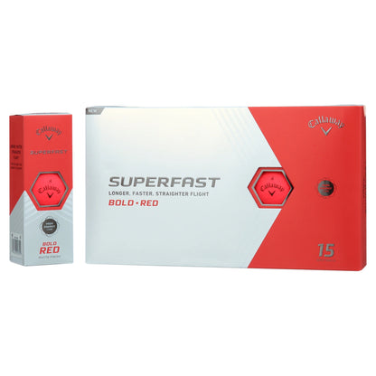 (2 Pack)  Superfast BOLD 2022 Golf Balls, Red, 15 Pack