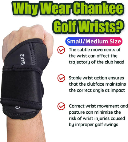 Golf Wrist Training Aid, Golf Swing Training Aid,Adjustable Golf Wrist Brace, Wrist Band for Swing Correction, Alignment Practice Tools for Golf Beginners, Fit Left Hand, Small/Medium, Black