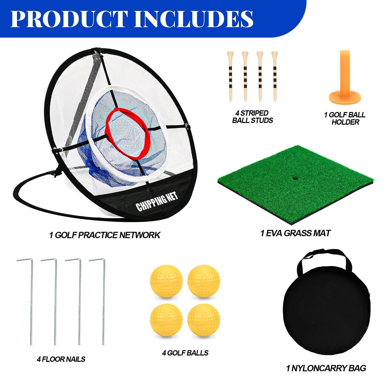 Portable Indoor with Golf Hitting Mat