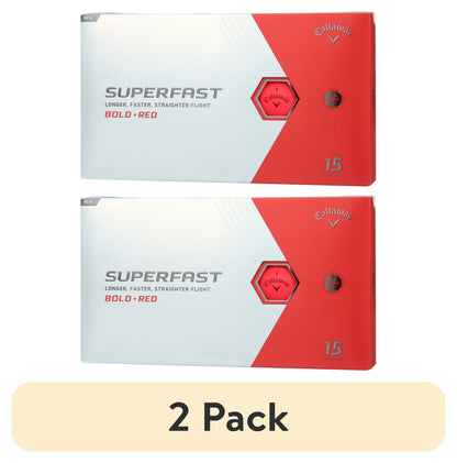 (2 Pack)  Superfast BOLD 2022 Golf Balls, Red, 15 Pack